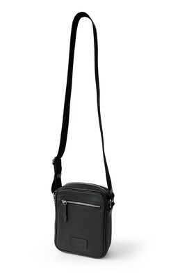 Club Rochelier Onyx Collection Leather Crossbody Messenger Bag, Black (CRH04)