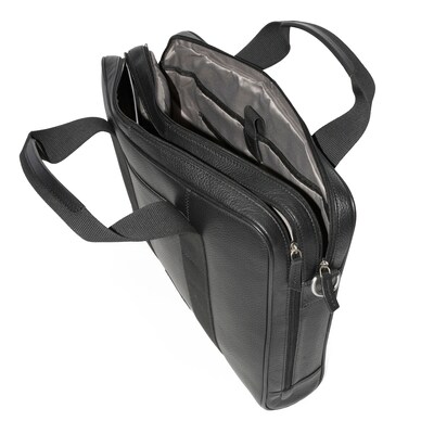 Club Rochelier Onyx Collection Leather Briefcase, Black (CRH07)