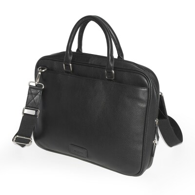 Club Rochelier Onyx Collection Leather Briefcase, Black (CRH08)