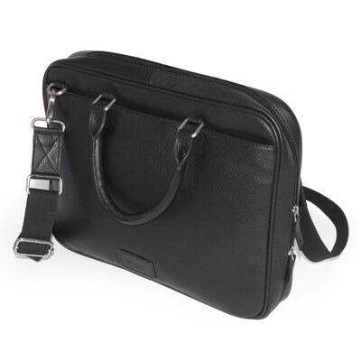 Club Rochelier Onyx Collection Leather Briefcase, Black (CRH08)