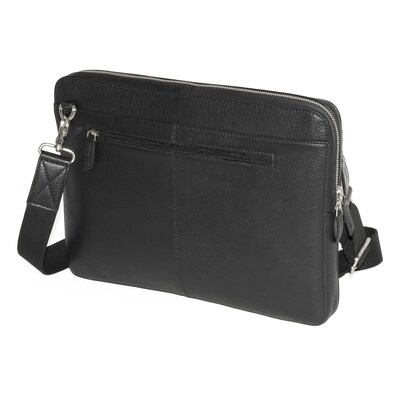 Club Rochelier Onyx Collection Leather Briefcase, Black (CRH09)