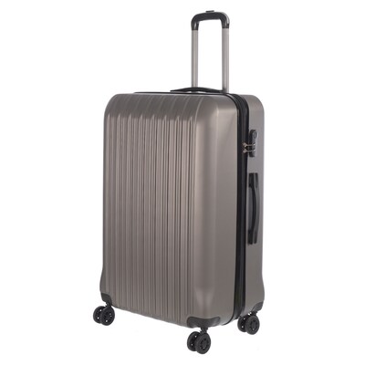 NICCI Grove 2 Collection ABS Plastic Hardside Spinner Luggage, Charcoal Grey (CRL006L)
