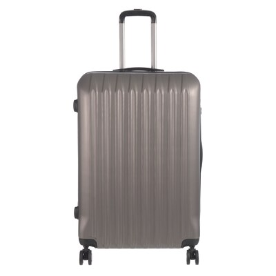 NICCI Grove 2 Collection ABS Plastic Hardside Spinner Luggage, Charcoal Grey (CRL006L)