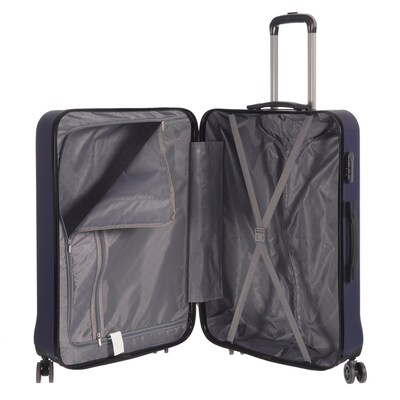 NICCI Grove 2 Collection ABS Plastic Hardside Spinner Luggage, Dark Blue (CRL006L)