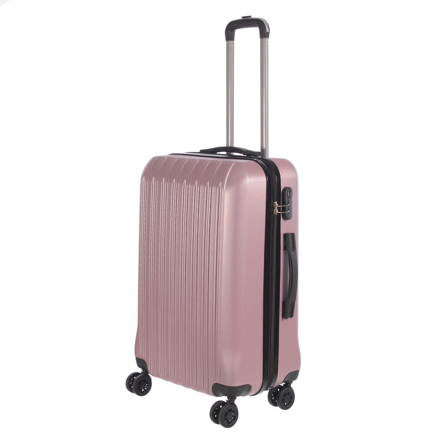 NICCI Grove 2 Collection ABS Plastic Multidirectional Spinner Wheels Luggage, Dusty Pink (CRL006M)