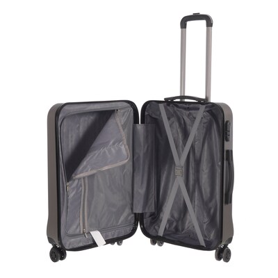 NICCI Grove 2 Collection ABS Plastic Multidirectional Spinner Wheels Luggage, Charcoal Grey (CRL006M)