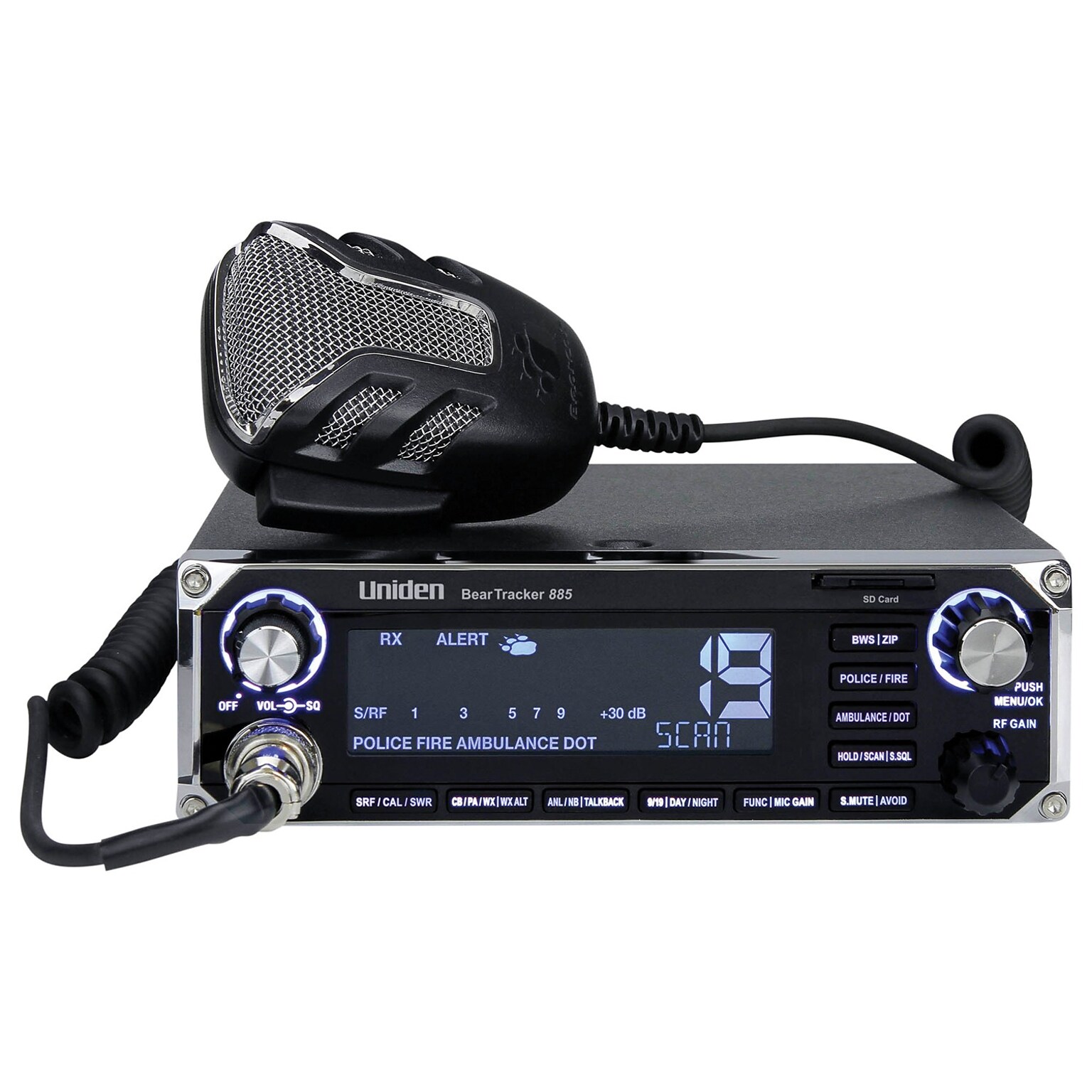 Uniden Hybrid CB Radio/Digital Scanner, Black (UNNBEARTRCK885)