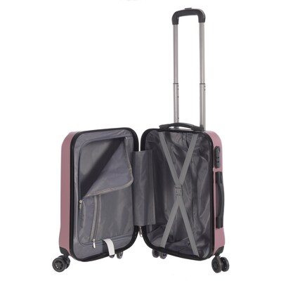 NICCI Grove 2 Collection ABS Plastic Multidirectional Spinner Wheels Luggage, Dusty Pink (CRL006S)