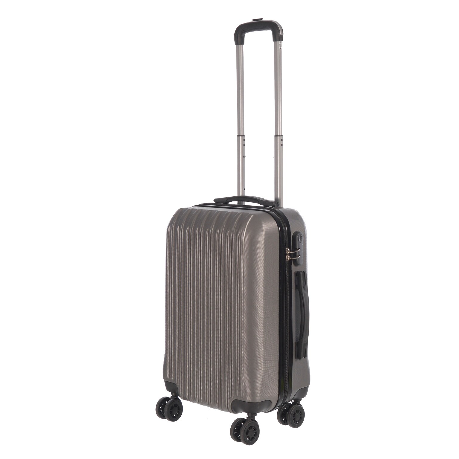 NICCI Grove 2 Collection ABS Plastic Multidirectional Spinner Wheels Luggage, Charcoal Grey (CRL006S)