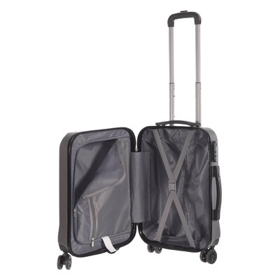 NICCI Grove 2 Collection ABS Plastic Multidirectional Spinner Wheels Luggage, Charcoal Grey (CRL006S)