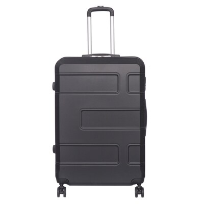 NICCI Deco Collection ABS Plastic 4-Wheel Spinner Luggage, Black (CRL010L)