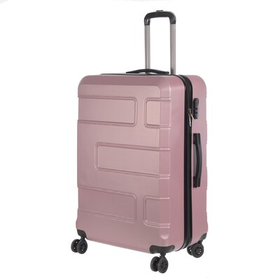 NICCI Deco Collection ABS Plastic 4-Wheel Spinner Luggage, Dusty Pink (CRL010L)