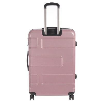 NICCI Deco Collection ABS Plastic 4-Wheel Spinner Luggage, Dusty Pink (CRL010L)