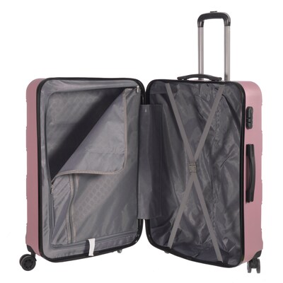 NICCI Deco Collection ABS Plastic 4-Wheel Spinner Luggage, Dusty Pink (CRL010L)