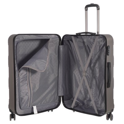 NICCI Deco Collection ABS Plastic 4-Wheel Spinner Luggage, Charcoal Grey (CRL010L)