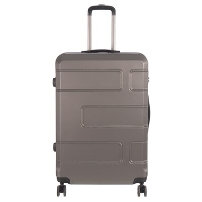 NICCI Deco Collection ABS Plastic 4-Wheel Spinner Luggage, Charcoal Grey (CRL010L)