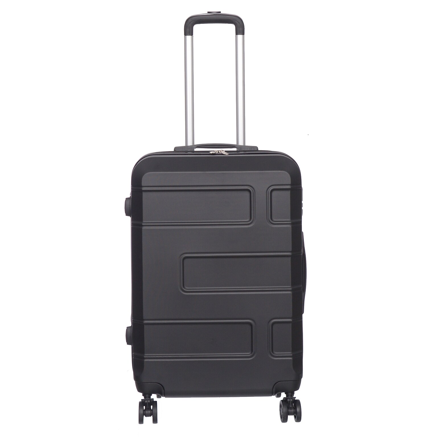 NICCI Deco Collection ABS Plastic 4-Wheel Spinner Luggage, Black (CRL010M)