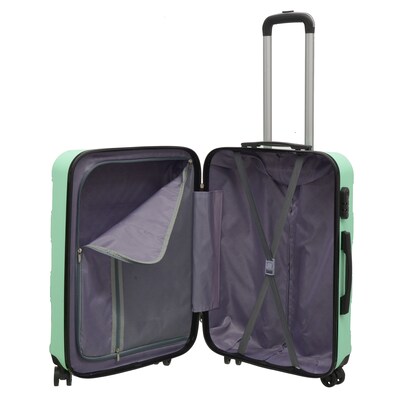 NICCI Deco Collection ABS Plastic 4-Wheel Spinner Luggage, Mint (CRL010M)