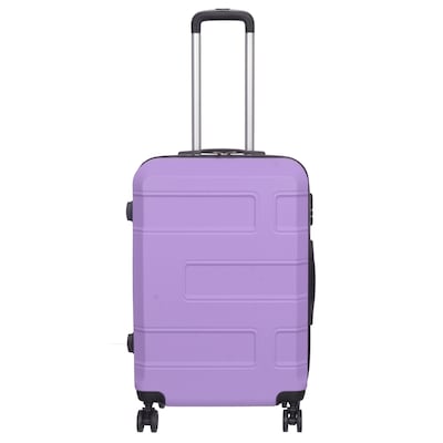 NICCI Deco Collection ABS Plastic 4-Wheel Spinner Luggage, Lilac (CRL010M)