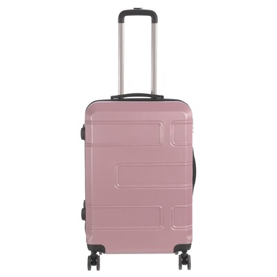 NICCI Deco Collection ABS Plastic 4-Wheel Spinner Luggage, Dusty Pink (CRL010M)