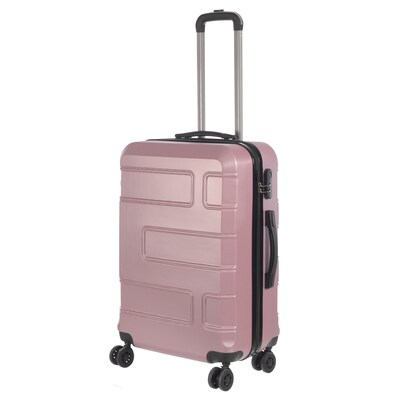 NICCI Deco Collection ABS Plastic 4-Wheel Spinner Luggage, Dusty Pink (CRL010M)