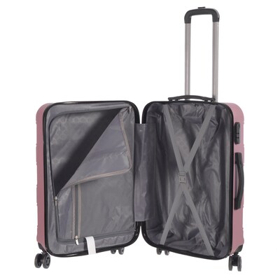 NICCI Deco Collection ABS Plastic 4-Wheel Spinner Luggage, Dusty Pink (CRL010M)