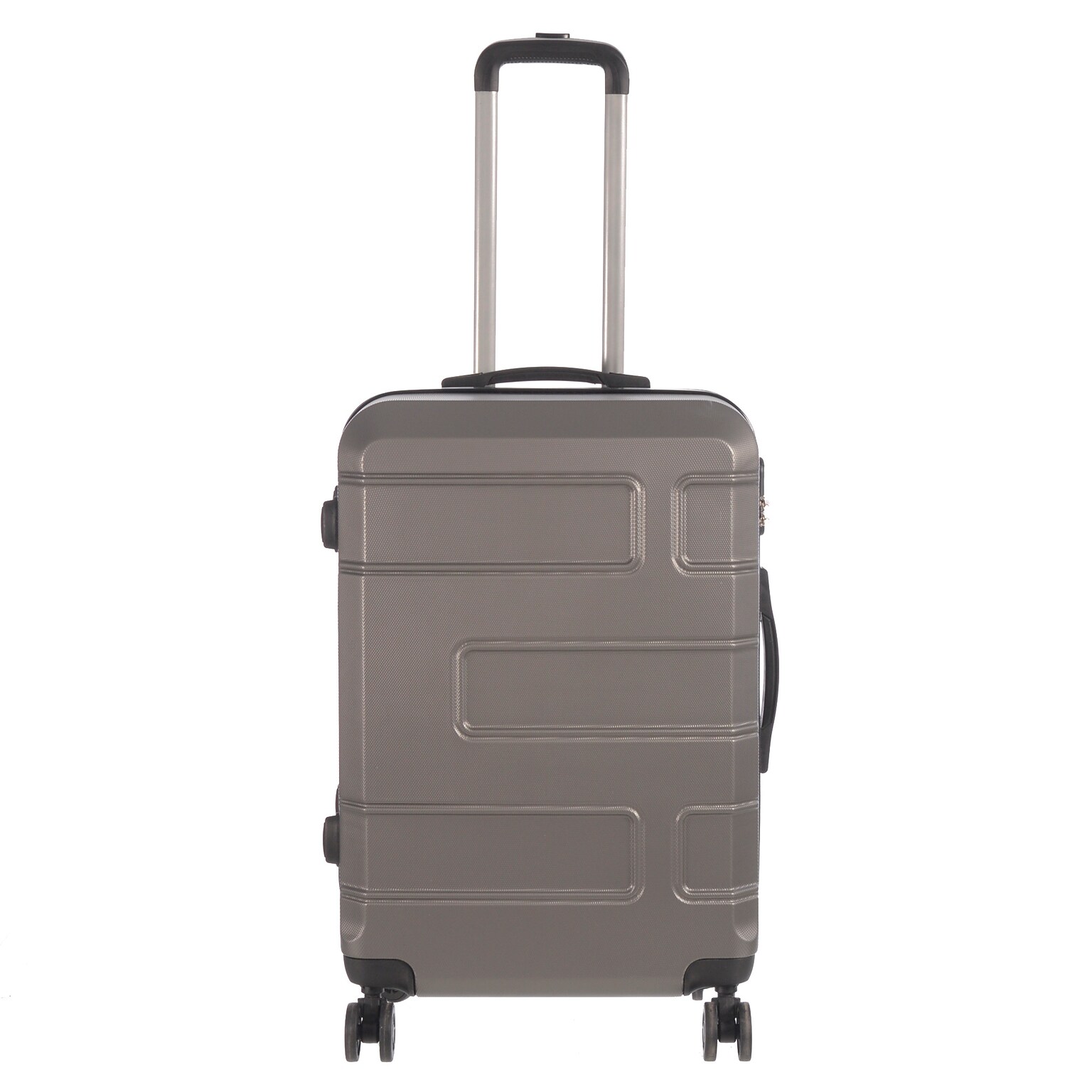 NICCI Deco Collection ABS Plastic 4-Wheel Spinner Luggage, Charcoal Grey (CRL010M)