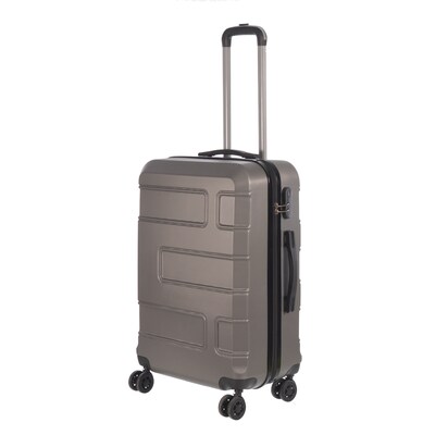 NICCI Deco Collection ABS Plastic 4-Wheel Spinner Luggage, Charcoal Grey (CRL010M)
