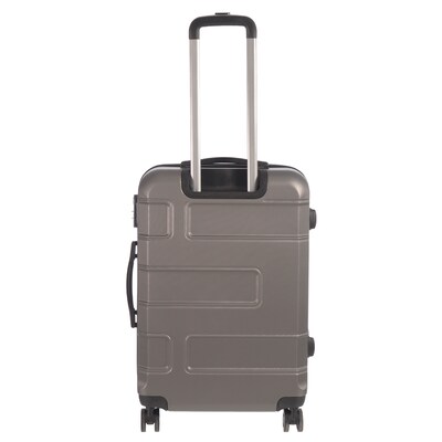 NICCI Deco Collection ABS Plastic 4-Wheel Spinner Luggage, Charcoal Grey (CRL010M)