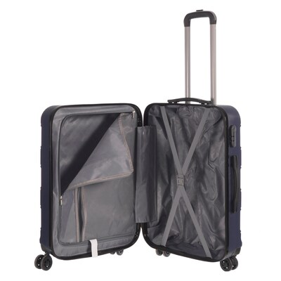 NICCI Deco Collection ABS Plastic 4-Wheel Spinner Luggage, Dark Blue (CRL010M)