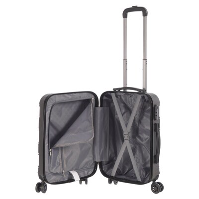 NICCI Deco Collection ABS Plastic Luggage, Charcoal Grey (CRL010S)