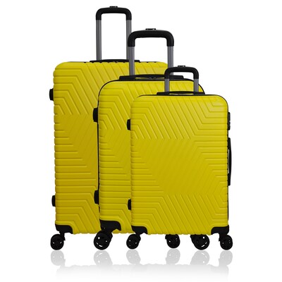 NICCI Lattitude Collection ABS Plastic 3P Set Luggage, Yellow (CRL015)