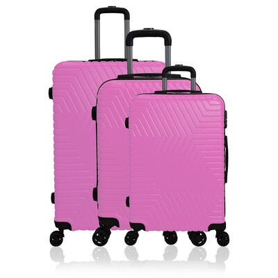 NICCI Lattitude Collection ABS Plastic 3P Set Luggage, Pink (CRL015)
