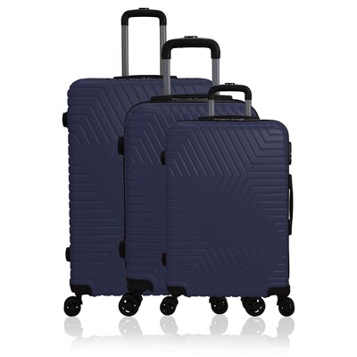 NICCI Lattitude Collection ABS Plastic 3P Set Luggage, Dark Blue (CRL015)