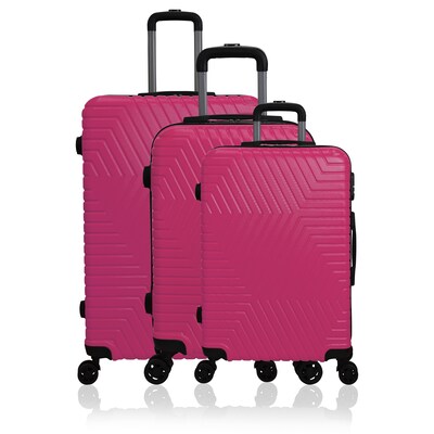 NICCI Lattitude Collection ABS Plastic 3P Set Luggage, Fuchsia (CRL015)