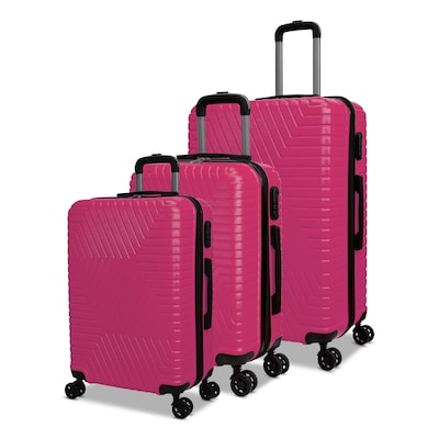 NICCI Lattitude Collection ABS Plastic 3P Set Luggage, Fuchsia (CRL015)