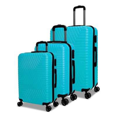 NICCI Lattitude Collection ABS Plastic 3P Set Luggage, Aqua (CRL015)
