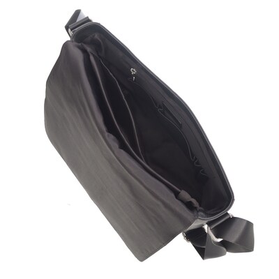 Club Rochelier Essential Collection Leather Crossbody Messenger Bag, Black (CRNM06)