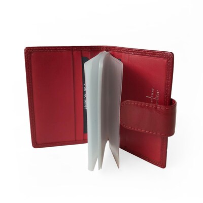 Club Rochelier Traditional Collection Glazed Glove Leather Unisex Wallet, Red, 4.13 (DH4414-2)