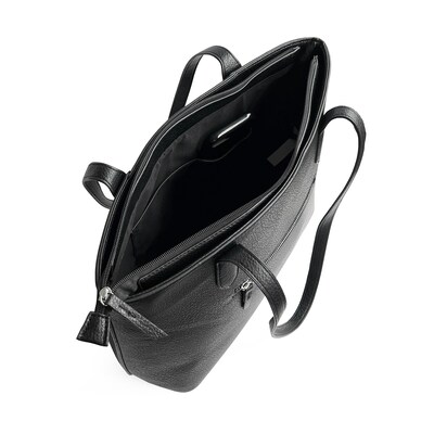 NICCI Handbag Collection P.U. Tote Messenger Bag, Black (NH01)