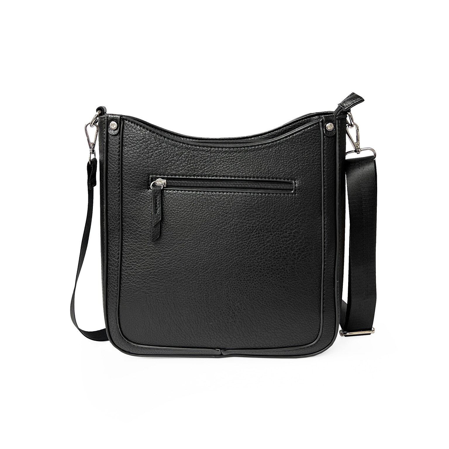 NICCI Handbag Collection P.U. Crossbody Messenger Bag, Black (NH02)