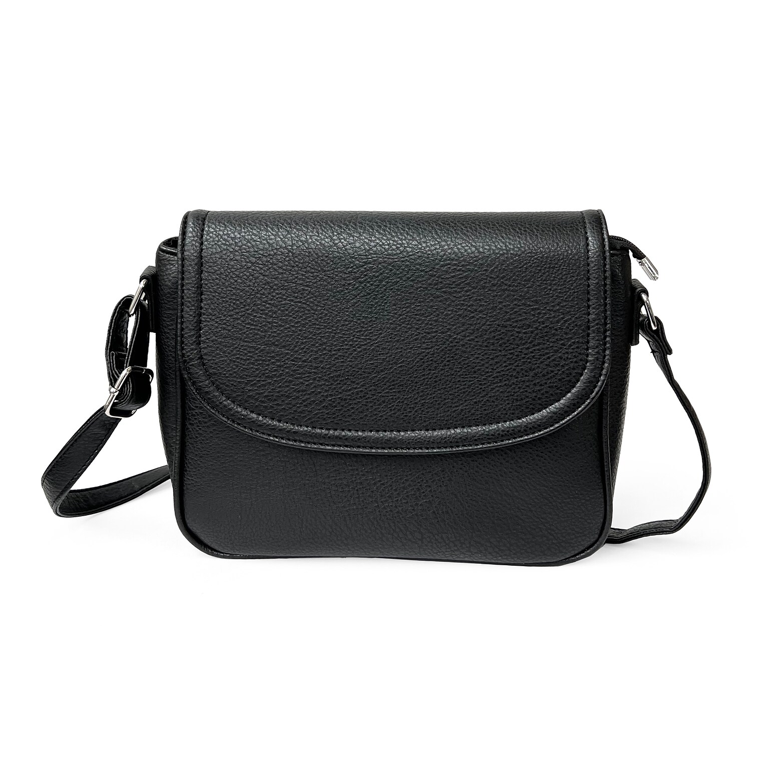 NICCI Handbag Collection P.U. Crossbody Messenger Bag, Black (NH03)