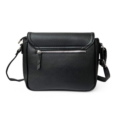 NICCI Handbag Collection P.U. Crossbody Messenger Bag, Black (NH03)