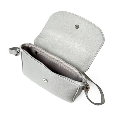 NICCI Handbag Collection P.U. Crossbody Messenger Bag, Light Grey (NH03)