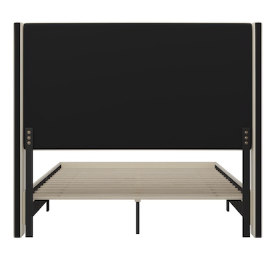 Flash Furniture Quinn Beige Upholstered Platform Bed with Headboard, Queen (YK1077BEIGEQ)