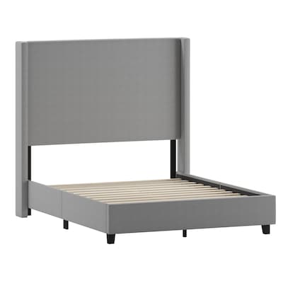 Flash Furniture Quinn Gray Upholstered Platform Bed with Headboard, Full (YK1077GYF)