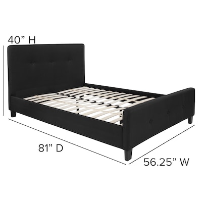 Flash Furniture Tribeca Black Tufted Platform Bed with 10" Pocket Spring Mattress, Full (HGBM1022)