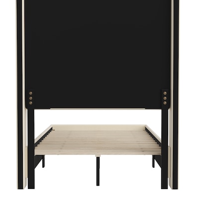 Flash Furniture Quinn Beige Upholstered Platform Bed with Headboard, Twin (YK1077BEIGET)