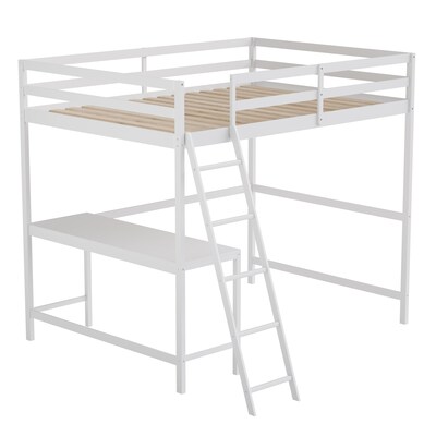 Flash Furniture Riley Loft Bed Frame with Desk, Full (MHLBD5WHF)