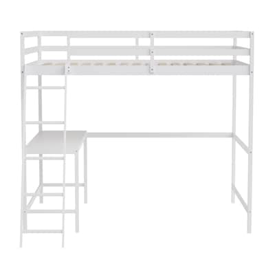 Flash Furniture Riley Loft Bed Frame with Desk, Full (MHLBD5WHF)